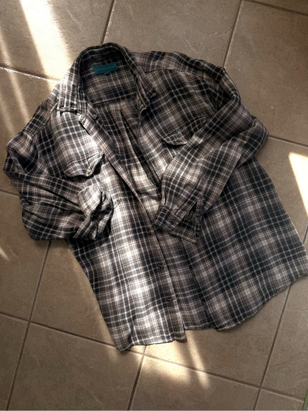 Men's vintage flanelle shirt - Gray/Black